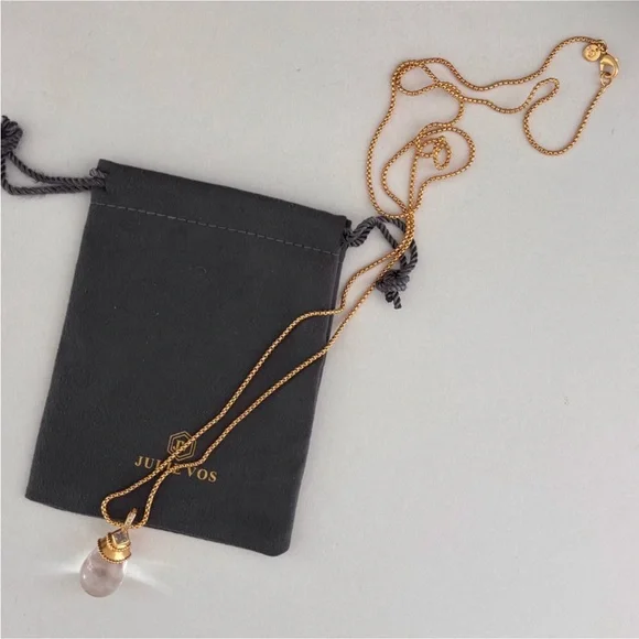 Julie Vos Gold and White Teardrop Necklace - Picture 9 of 9